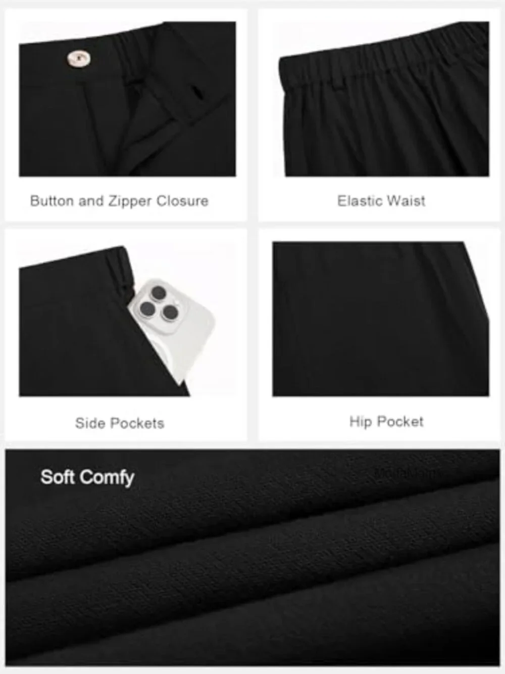 Men's Cotton Straight Leg Casual Chino Pants with Pockets